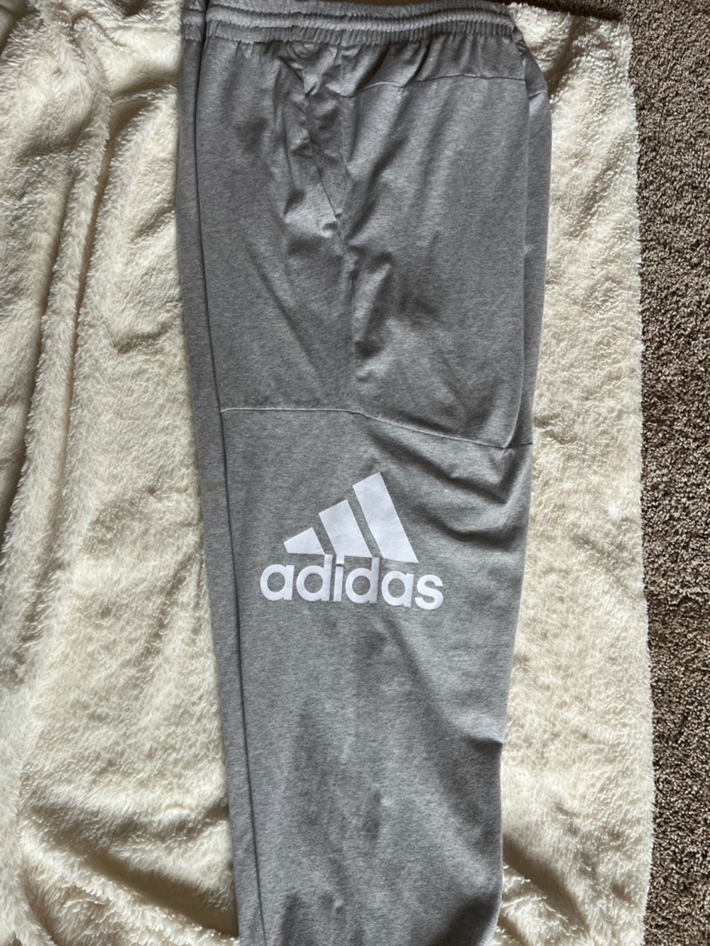 adidas Gray Joggers with White Logo